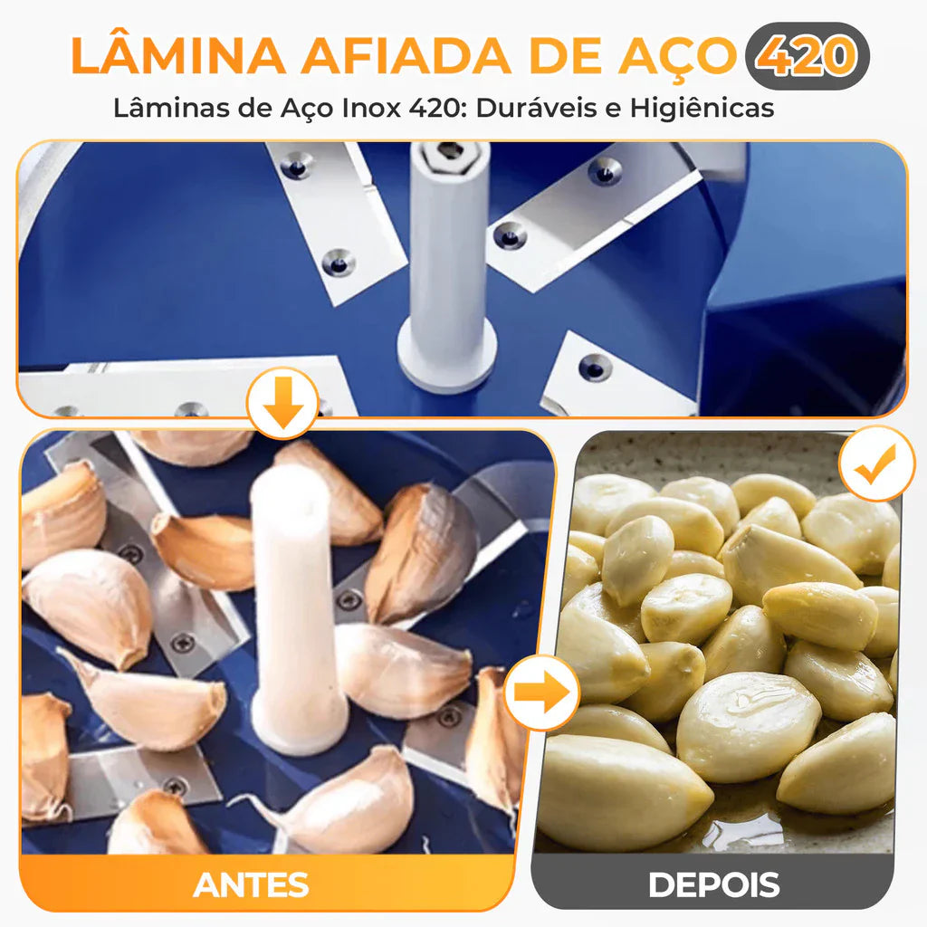 (ÚLTIMAS UNIDADES) Descascador Elétrico de Alho e Frutas Automático - Simpla