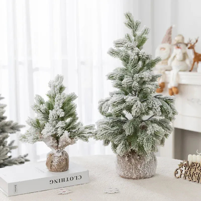 Árvore de Natal Artificial com Neve e Luzes Quentes de Mesa - Zinova