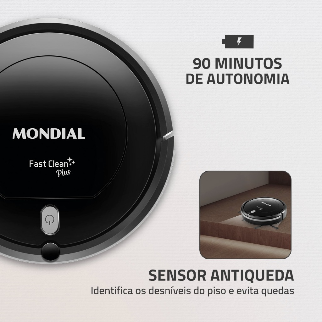 Aspirador de Pó Robô Multi Clean Mondial Rb-03 Bivolt 30w - Simpla