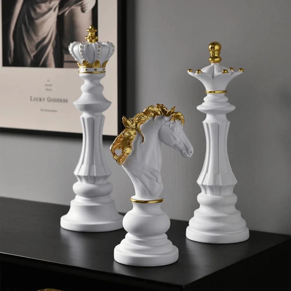 Escultura Trio de Peças de Xadrez - Simpla