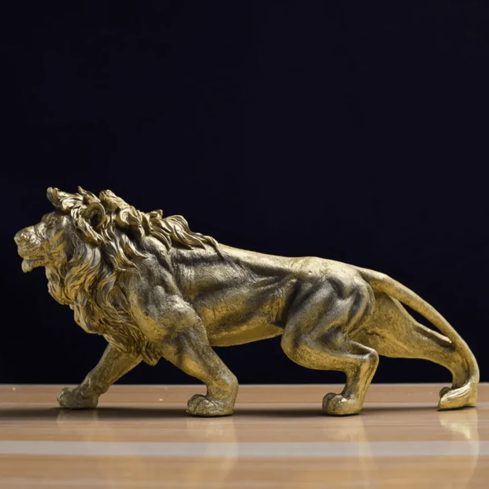 Escultura Leão Dourado - Simpla