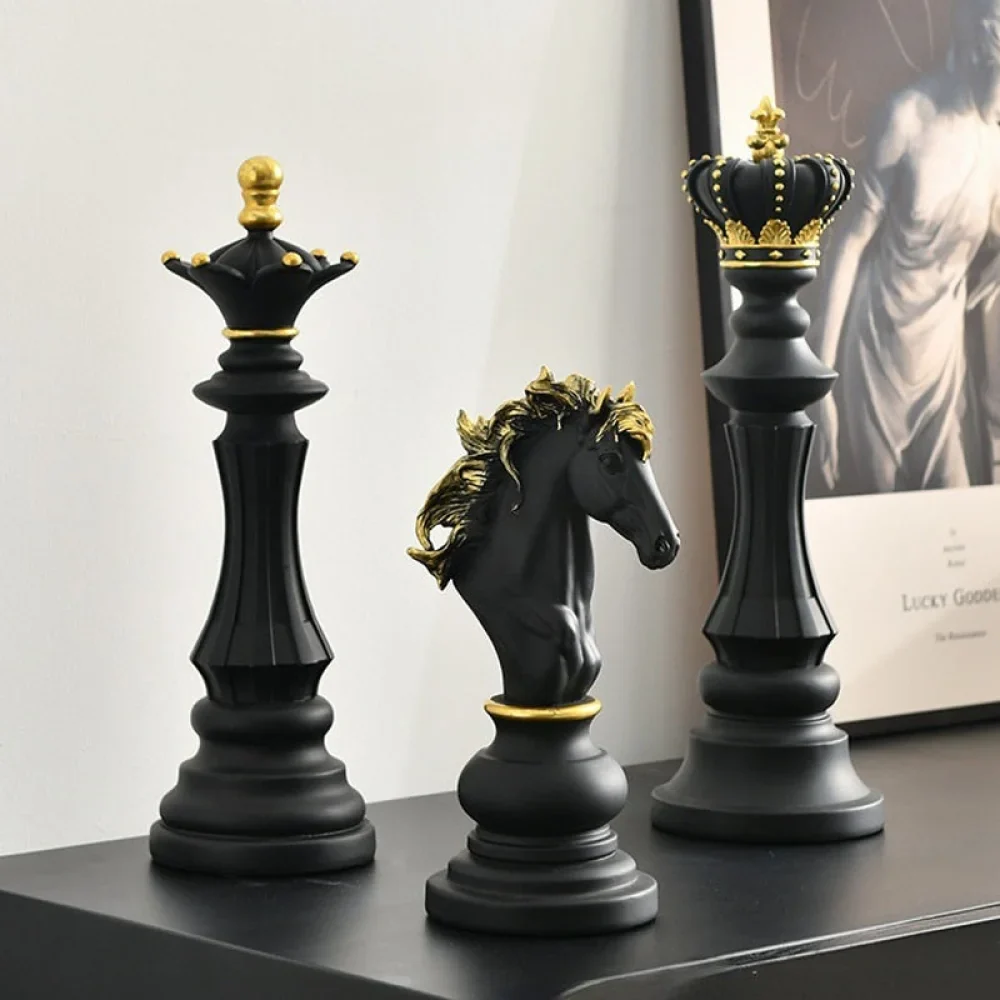 Escultura Trio de Peças de Xadrez - Simpla