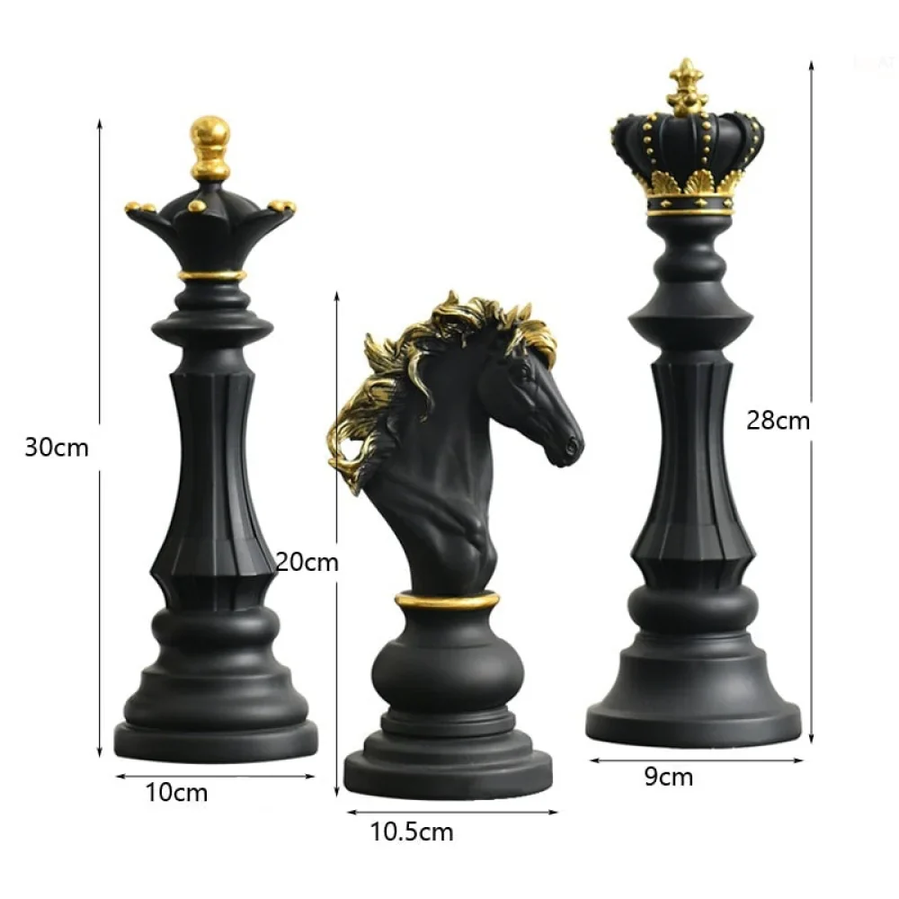 Escultura Trio de Peças de Xadrez - Simpla