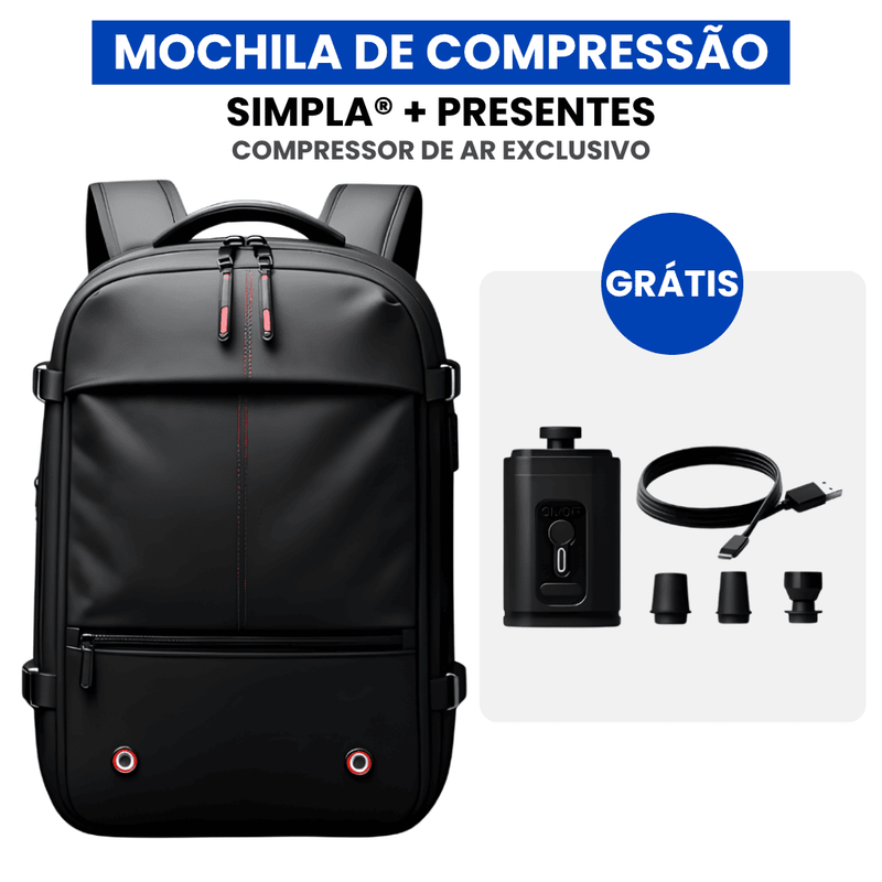 (COMPRESSOR DE AR GRÁTIS) Mochila de Compressão a Vácuo - Simpla