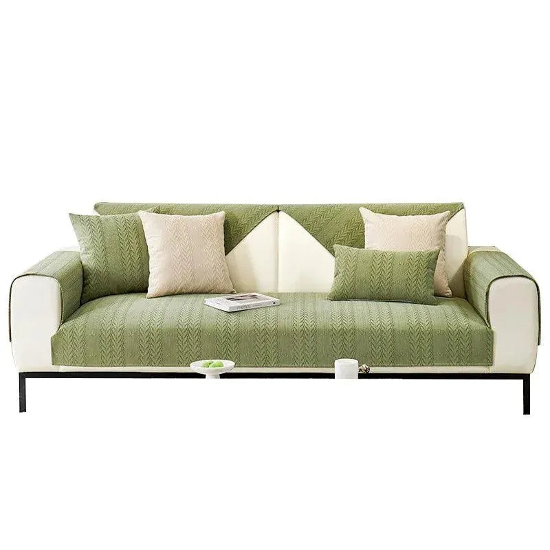 Capa de Sofá Chenille Antiderrapante Impermeável Verde - Zinova