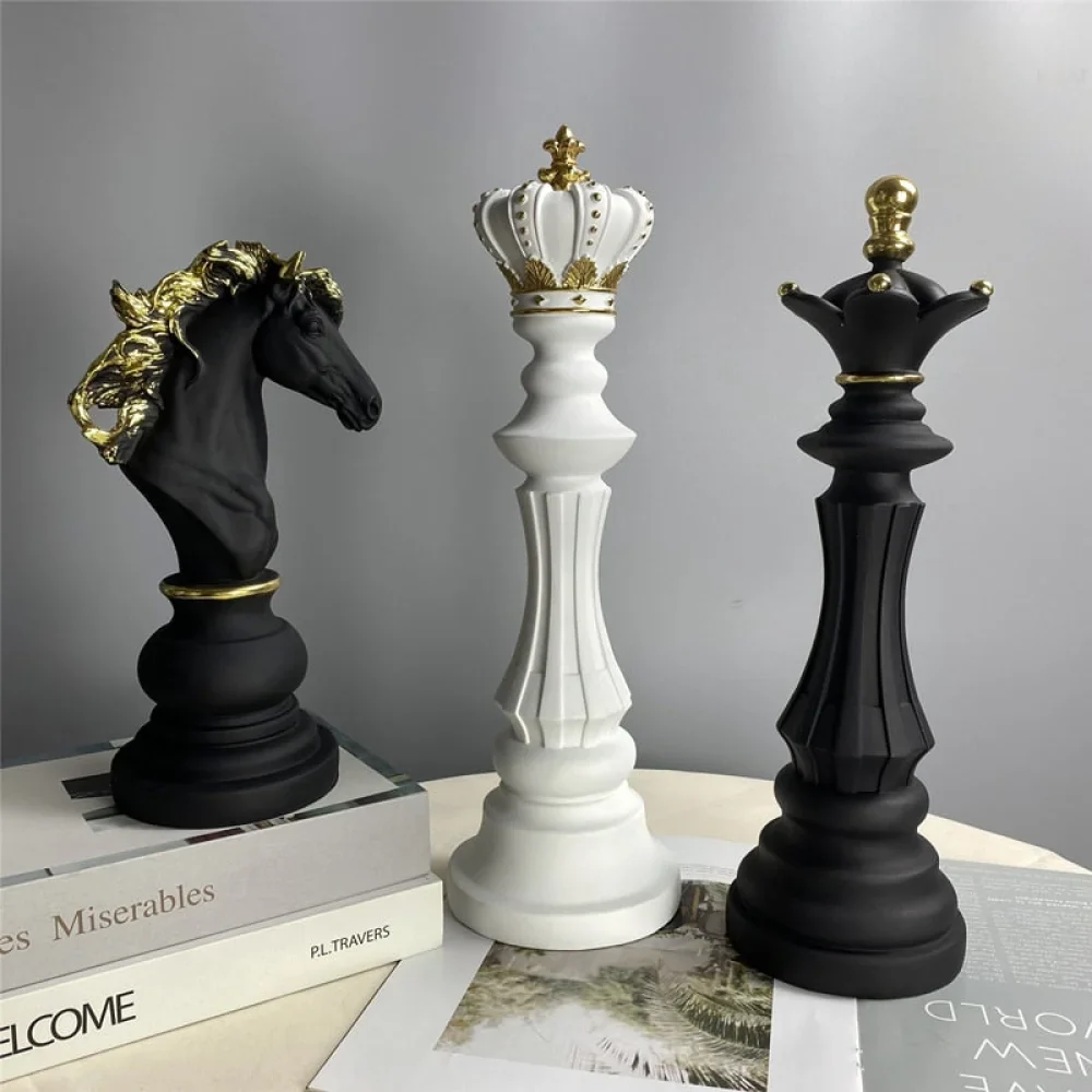 Escultura Trio de Peças de Xadrez - Simpla